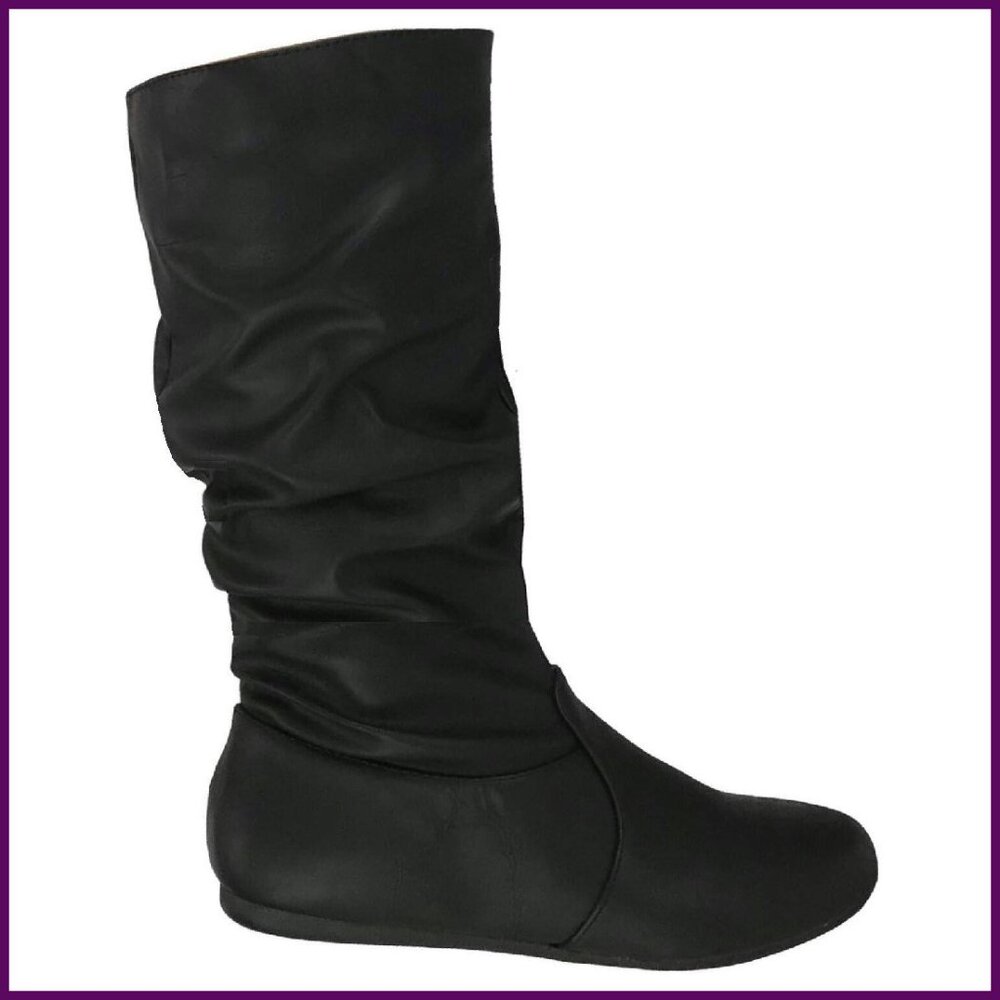 Women's Slouch Boots Size 5.5, Faux Leather, Under Knee High, Low Heel